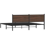  Metalni okvir kreveta bez madraca smeđa boja hrasta 193x203 cm | shoptok.hr