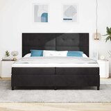  LED Box Spring Krevet s uzglavljem Crna 200 x 200 cm Baršun | shoptok.hr