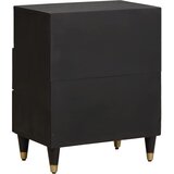  Noćni ormar s ladicama Crna 50 x 33 x 62 cm Čvrsto drvo manga | Eponuda.ba