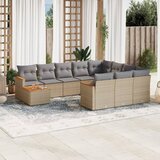  11-dijelni set vrtnih sofa od poliratana s jastucima bež | shoptok.hr