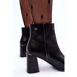 Boto Leather Boots on Heel Black Popilla | ePonuda.com