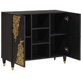  Kreveta s policom Crna 90 x 33 x 75 cm Čvrsto drvo manga | shoptok.hr