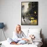  Slika - City Glow (1 Part) Vertical 60x90 U crnom drvenom okviru | shoptok.hr