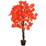 vidaXL Umetna rastlina javorjevo drevo z loncem rdeča 120 cm, (20747949) | Shoptok.si