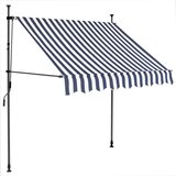 Maison Chic Ročno zložljiva tenda - Senčniki z LED lučkami 100 cm modra in bela, (22042339) Cene