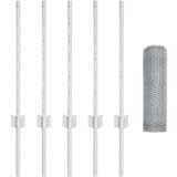  Ograjni stebri 5 kosov U-kanal 60 cm Galvanizirano jeklo, Šesterokotna ograja 0,5x10 m Galvanizirano jeklo | Shoptok.si