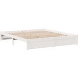 vidaXL Krevet s regalom z knjige bez madraca bijeli 180x200cm borovina | shoptok.hr