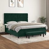  Krevet s oprugama i madracem tamnozeleni 180x200 cm baršunasti | shoptok.hr