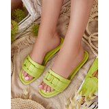 Resti Royalfashion Neon green women's flip-flops with buckle Rydr | Shoptok.si