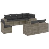 vidaXL 8-dijelni set vrtnih sofa od poliratana s jastucima sivi | shoptok.hr