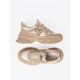 Shelvt Beige sneakers with a decorative gold heart | shoptok.hr