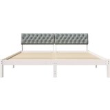 vidaXL Okvir kreveta s uzglavljem Bijela i svijetlosiva 180 x 200 cm | shoptok.hr