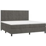 Krevet s oprugama i madracem tamnosivi 200x200 cm baršunasti | shoptok.hr