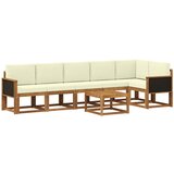 vidaXL Zunanja garnitura za sedenje 7 pcs Naravna in smetana Poliester, (5000282723) Cene