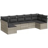 vidaXL 7-dijelni set vrtnih sofa svjetlosivi od poliratana | shoptok.hr