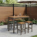  Stol za bar u vrtu Prirodna i kava 108,5 x 55 x 105 cm | shoptok.hr