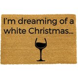 Artsy Doormats Predpražnik iz naravnih kokosovih vlaken White Wine Christmas, 40 x 60 cm | Shoptok.si