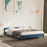 vidaXL Posteljni okvir z vzglavjem temno moder 140x200 cm žamet Cene