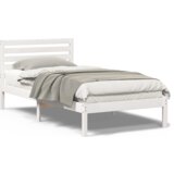 vidaXL Konstrukcija postelje Bela 75 x 190 cm Masivno borovo les | Shoptok.si