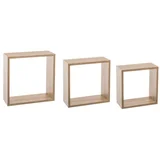 Zidne police u obliku kocke, 3 kom. FIXY 24x12x24, 27x12x27, 30x12x30cm