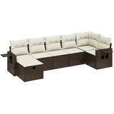 Maison Chic Seti vrtnega pohištva - Vrtna garnitura - Vrtni pohištvo set 7-delna z blazinami rjav poli ratan, (21802882) | Shoptok.si