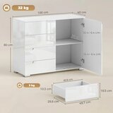 Komoda s 4 ladice kredenc s 1 vratima podesiva polica za dnevni boravak spavaću sobu 100 x 40 x 80 cm | shoptok.hr