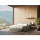 Makamii Bež tapecirani bračni krevet s prostorom za odlaganje s podnicom 160x200 cm Kiana – | shoptok.hr
