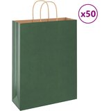 vidaXL Papirnate vrečke 50 kosov z ročaji zelene barve 32x12x42 cm Cene