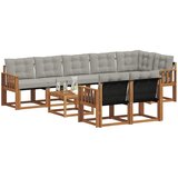  Set vanjskih sofa 9 kom. Prirodna i svijetlo siva | shoptok.hr
