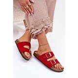 Boto Women's sandals on cork platform with buckles red Evisolla | Shoptok.si