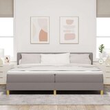  postelja v škatli z vzmetnico taupe 200x200 cm tkanina, (22082858) | Shoptok.si