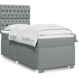vidaXL Box spring postelja z vzmetnico svetlo siva 80x200 cm blago Cene