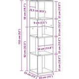  Kutne police Crni hrast 33 x 33 x 132 cm Konstruirano drvo | shoptok.hr