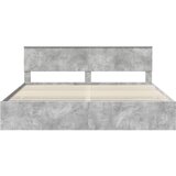  Krevetna konstrukcija s ladicama Betonski sivi 200 x 200 cm Siva 210 x 203 x 90 cm | Shoptok.si