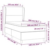  Krevet box spring s madracem LED crni 100x200 cm od tkanine | shoptok.hr