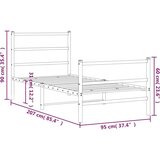 Metalni okvir kreveta s uzglavljem i podnožjem crni 90 x 200 cm | shoptok.hr
