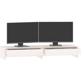  Stojalo za zaslon belo 100x27x15 cm trdna borovina, (21073049) | Shoptok.si