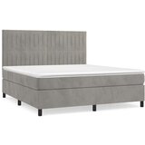  Box spring postelja z vzmetnico svetlo siva 140x200 cm žamet, (20898630) | Shoptok.si