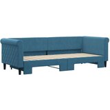  Dnevni krevet na razvlačenje plavi 80 x 200 cm baršunasti | shoptok.hr