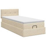  Podesivi krevet s madracem Krem 80 x 200 cm Tkanina - Krem 80 x 200 cm Prošiveno gumbima | shoptok.hr