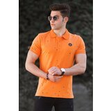 Madmext Orange Spray Print Polo Neck T-Shirt 4583 cene