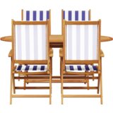 vidaXL 5-dijelni vrtni blagovaonski set plave i bijele solidne akacije | shoptok.hr
