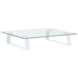 vidaXL Stalak za monitor bijeli 40x35x8 cm kaljeno staklo i metal | shoptok.hr