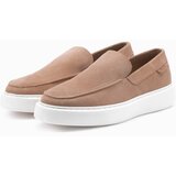 Ombre Men's slip on half shoes on thick sole - light brown Cijene