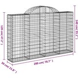  Lučne gabionske košare 12kom 200x30x120/140cm pocinčano željezo | shoptok.hr