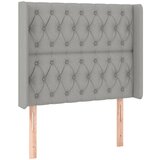 Maison Chic vzglavna omarica - nočna omarica - posteljna omarica z ušesi svetlo sivo 103x16x118/128 cm blago, (21708909) Cene