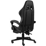 vidaXL racing stol z oporo za noge črno in sivo umetno usnje | Shoptok.si