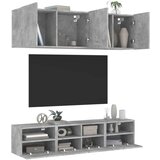  The Living Store Komplet TV omaric 5-delni betonsko siv inženirski les - Stenska TV Enota, (21555504) Cene