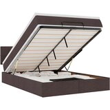  Otomanska postelja z vzmetnico & LEDs rjav 140x190 cm blago, (22011818) | Shoptok.si