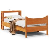  Okvir kreveta s uzglavljem voštano smeđi 75x190 cm od borovine | shoptok.hr